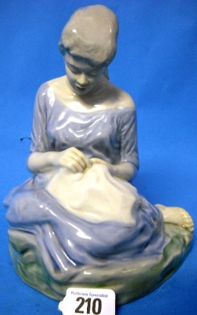 Appraisal: Wade Irish Porcelain Figure of a Seated Woman Sewing height