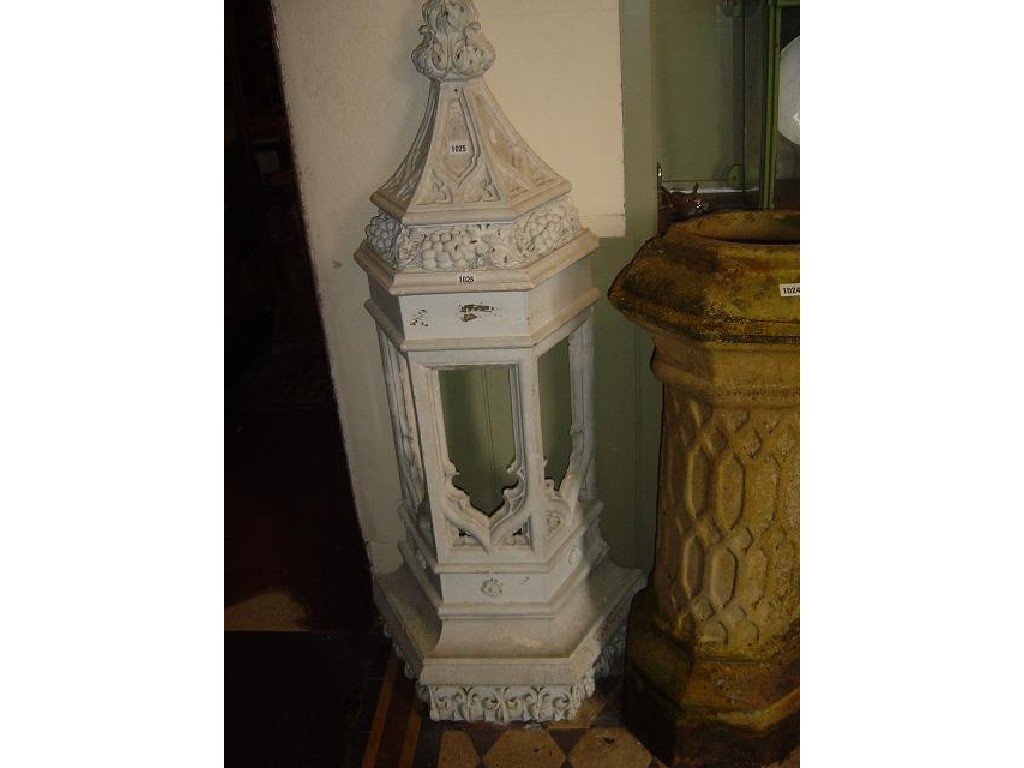 Appraisal: A painted plaster pier column in the Ecclesiastical manner with