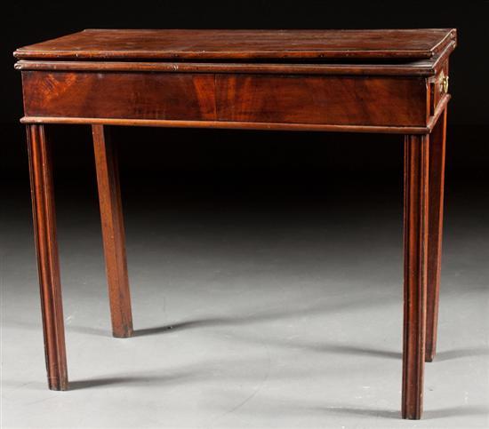 Appraisal: Chippendale carved mahogany flip-top games table circa with single side