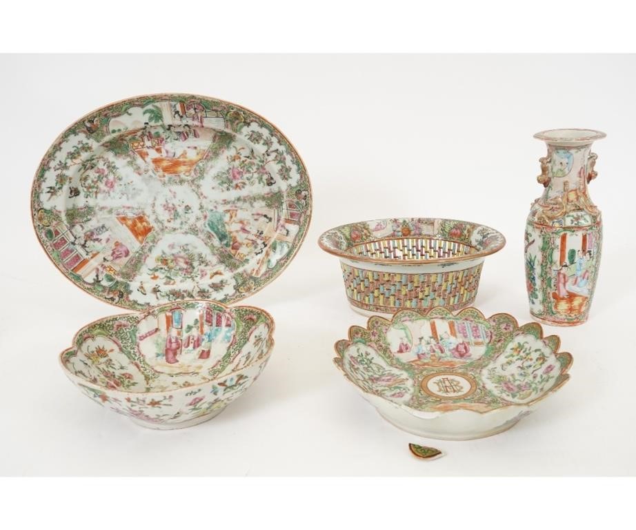 Appraisal: Rose Medallion tableware to include a fruit basket oval platter