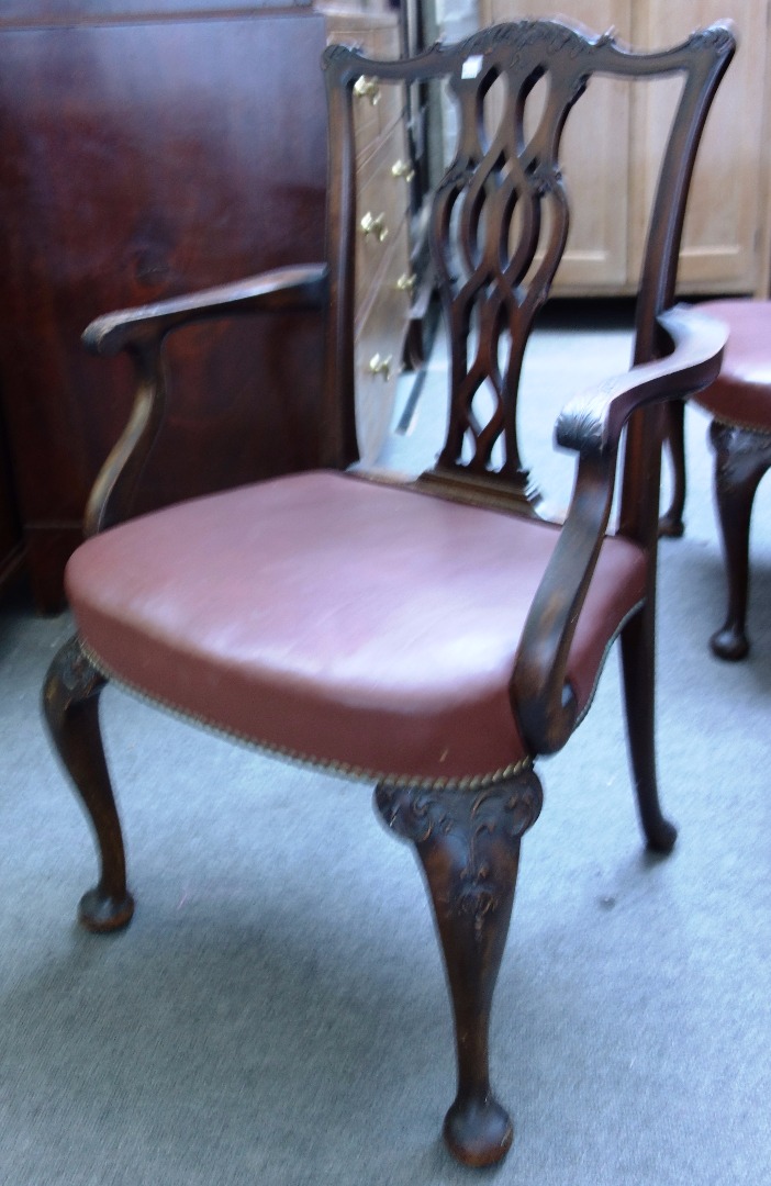 Appraisal: A set of eight th century style mahogany framed dining