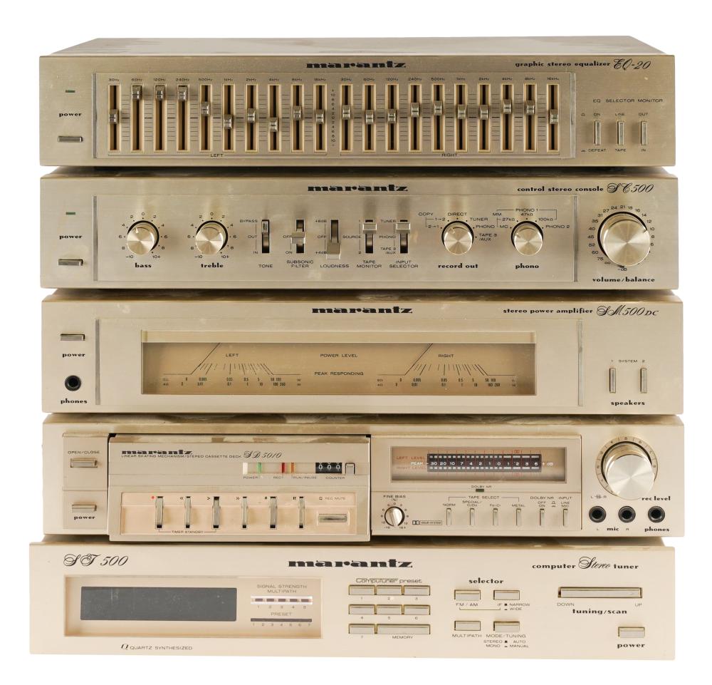 Appraisal: SET OF MARANTZ STEREO COMPONENTScomprising a computer stereo tuner ST