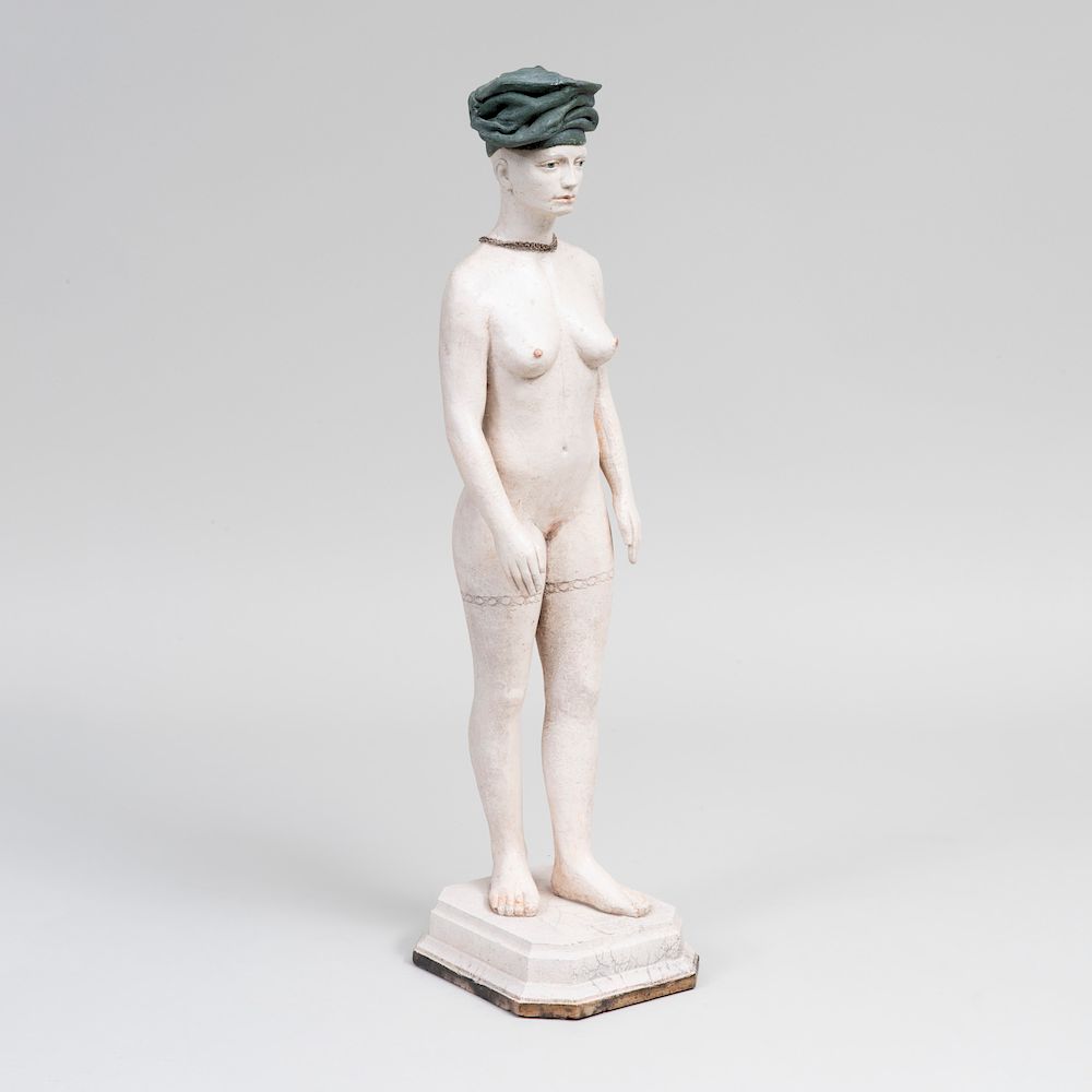 Appraisal: Phillipe Brodzki b Caroline in Turban Glazed pottery signed 'Brodzki'