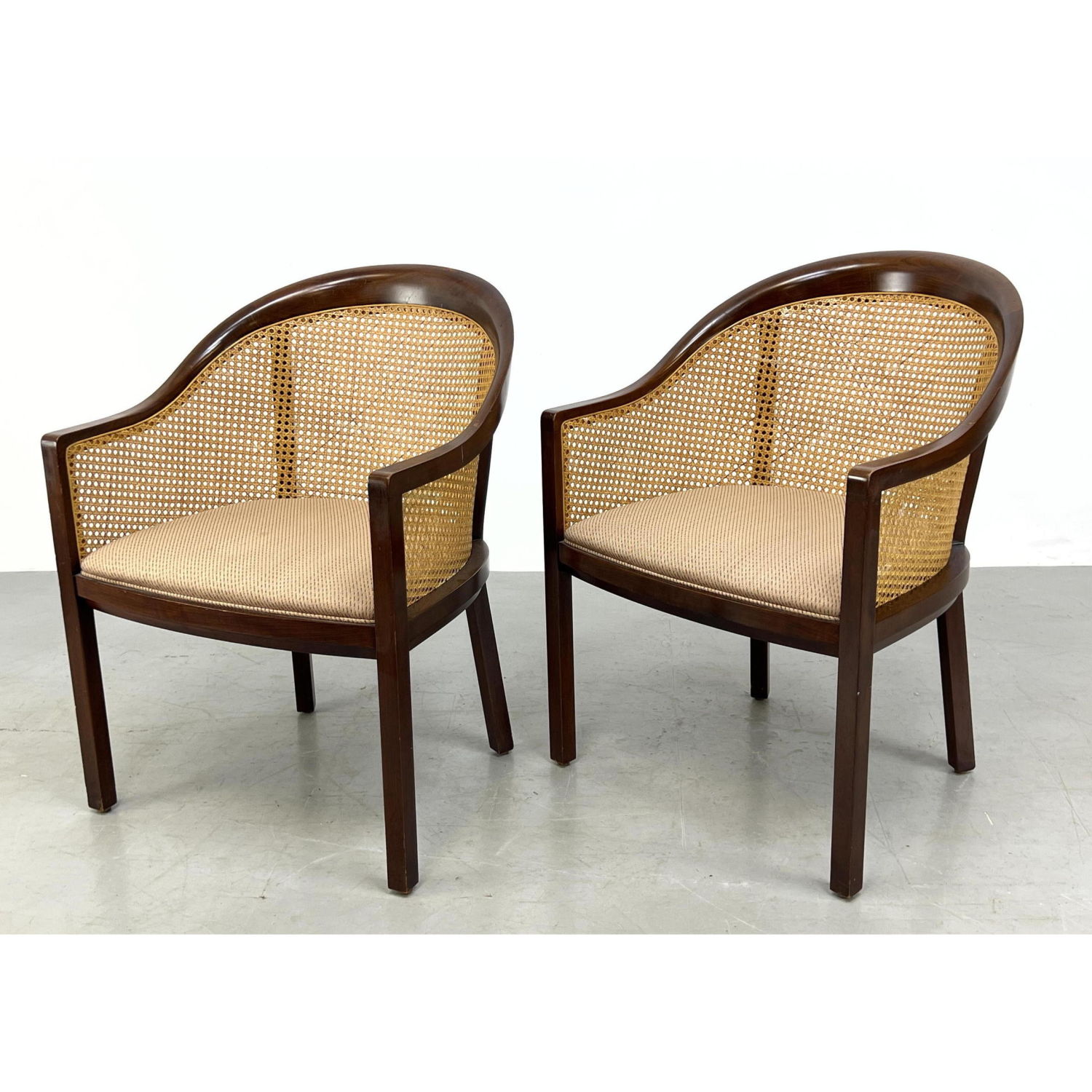 Appraisal: Pr Ward Bennett cane side lounge chairs Brickell furniture label