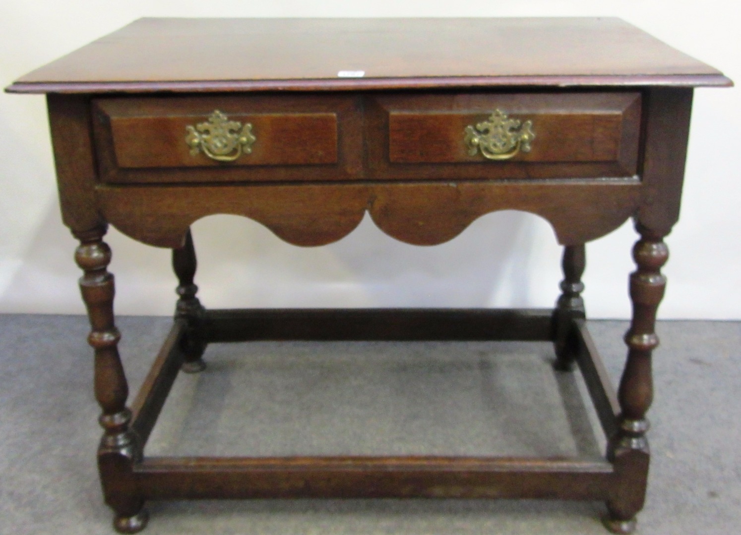 Appraisal: A th century and later oak side table with single