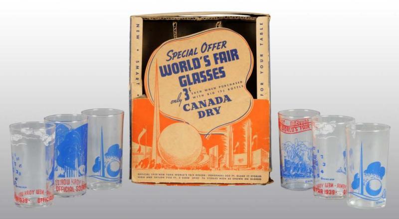 Appraisal: Set of World's Fair Glasses Description Circa Includes original box