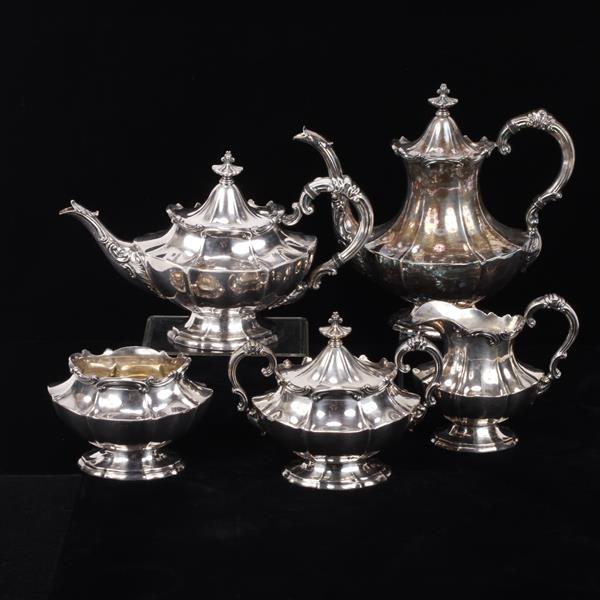 Appraisal: Reed Barton Victorian silverplate tea and coffee service Includes a