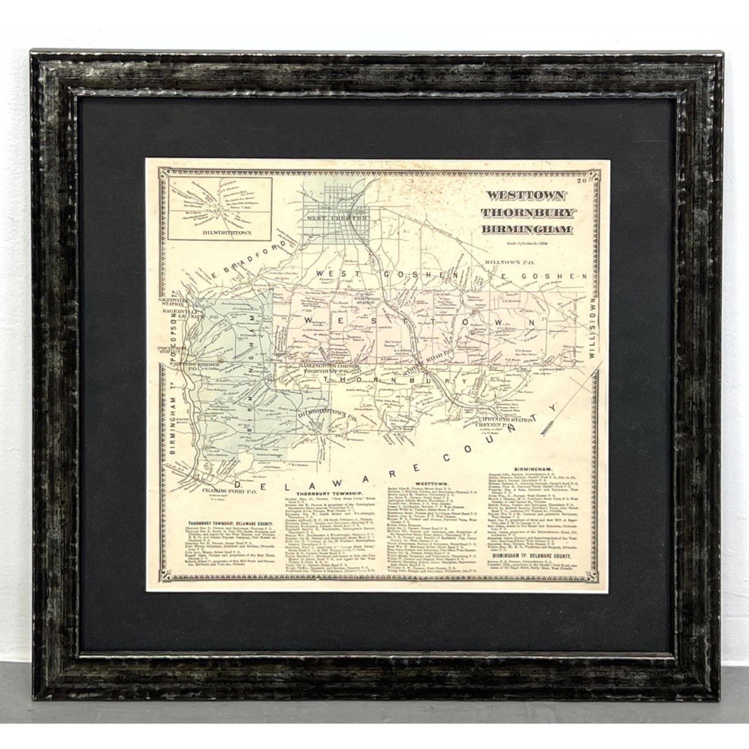 Appraisal: Framed Pennsylvania Map Westbury Thornbury and Birmingham Dimensions H inches