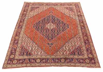 Appraisal: A Mahi Tabriz Carpet Diamond shaped lozenge in blue on