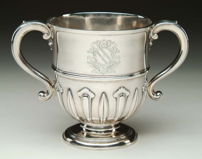 Appraisal: GEORGE I SILVER TWO HANDLED CUP Joseph Barbitt London The