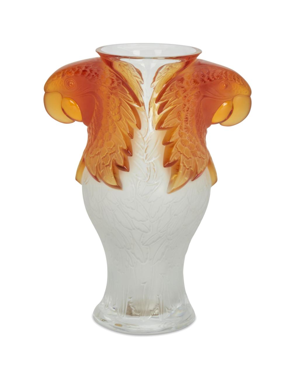 Appraisal: A LALIQUE MACAW CRYSTAL VASEA Lalique Macaw crystal vase Circa