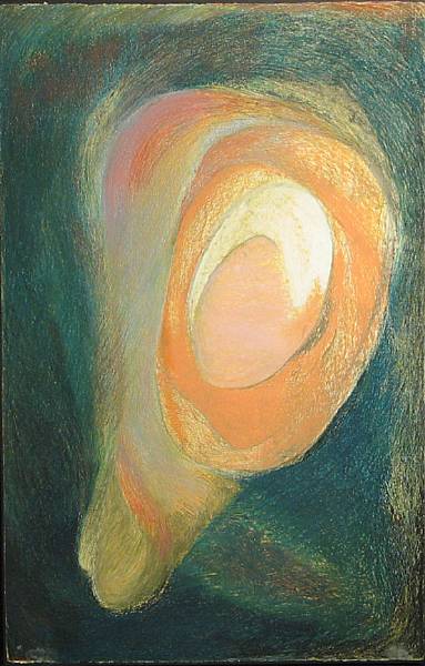 Appraisal: Joan Tanner American born Orange unsigned oil pastel on paper