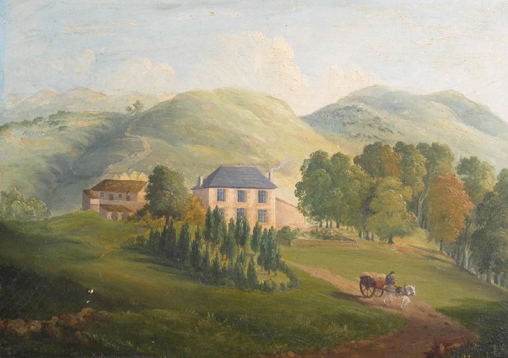 Appraisal: BRITISH SCHOOL CIRCA A landscape with a horse and Cart