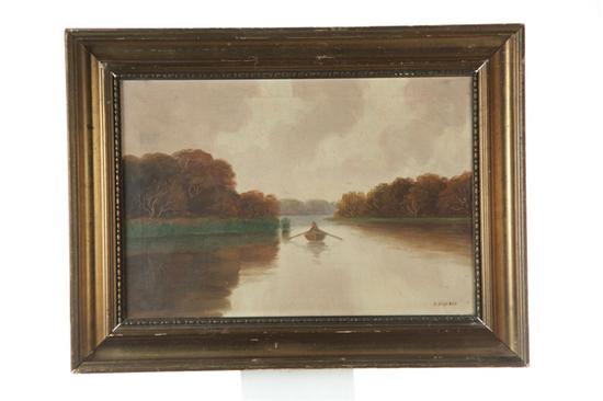 Appraisal: RIVER LANDSCAPE SIGNED ''A HELLEBEN'' AMERICAN SCHOOL EARLY TH CENTURY