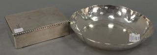 Appraisal: Two sterling silver hand hammered pieces including a bowl marked