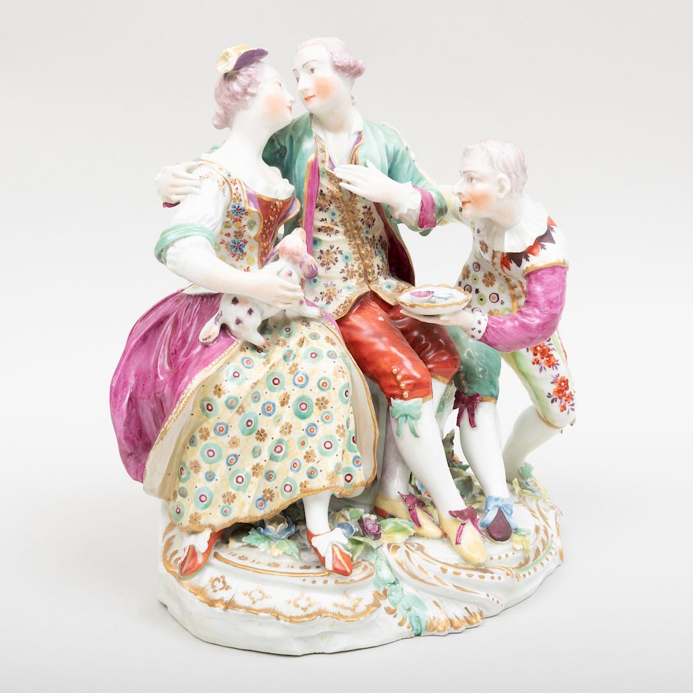 Appraisal: English Porcelain Figure Group of a Courting Couple Probably Derby