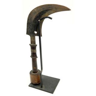 Appraisal: Antique African Mangbetu Trumbash Ceremonial Dagger with Stand Antique African