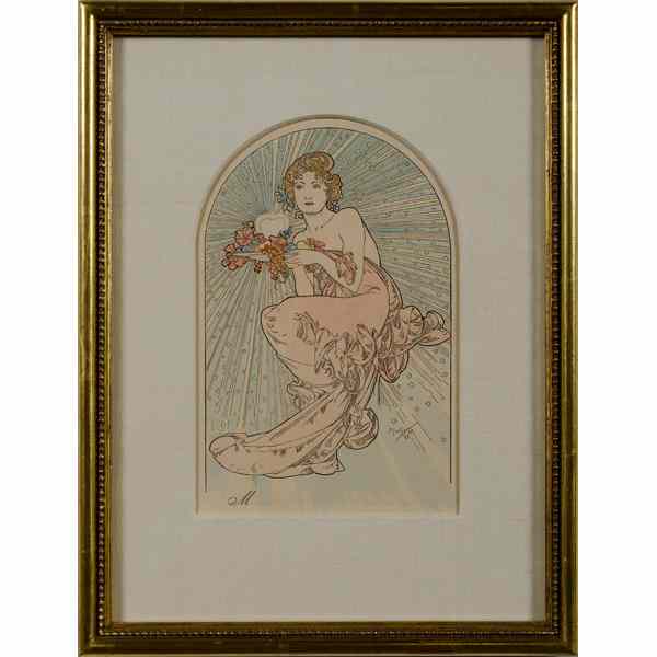 Appraisal: Alphonse Mucha Eastern Europe - Art Nouveau Portrait A colored