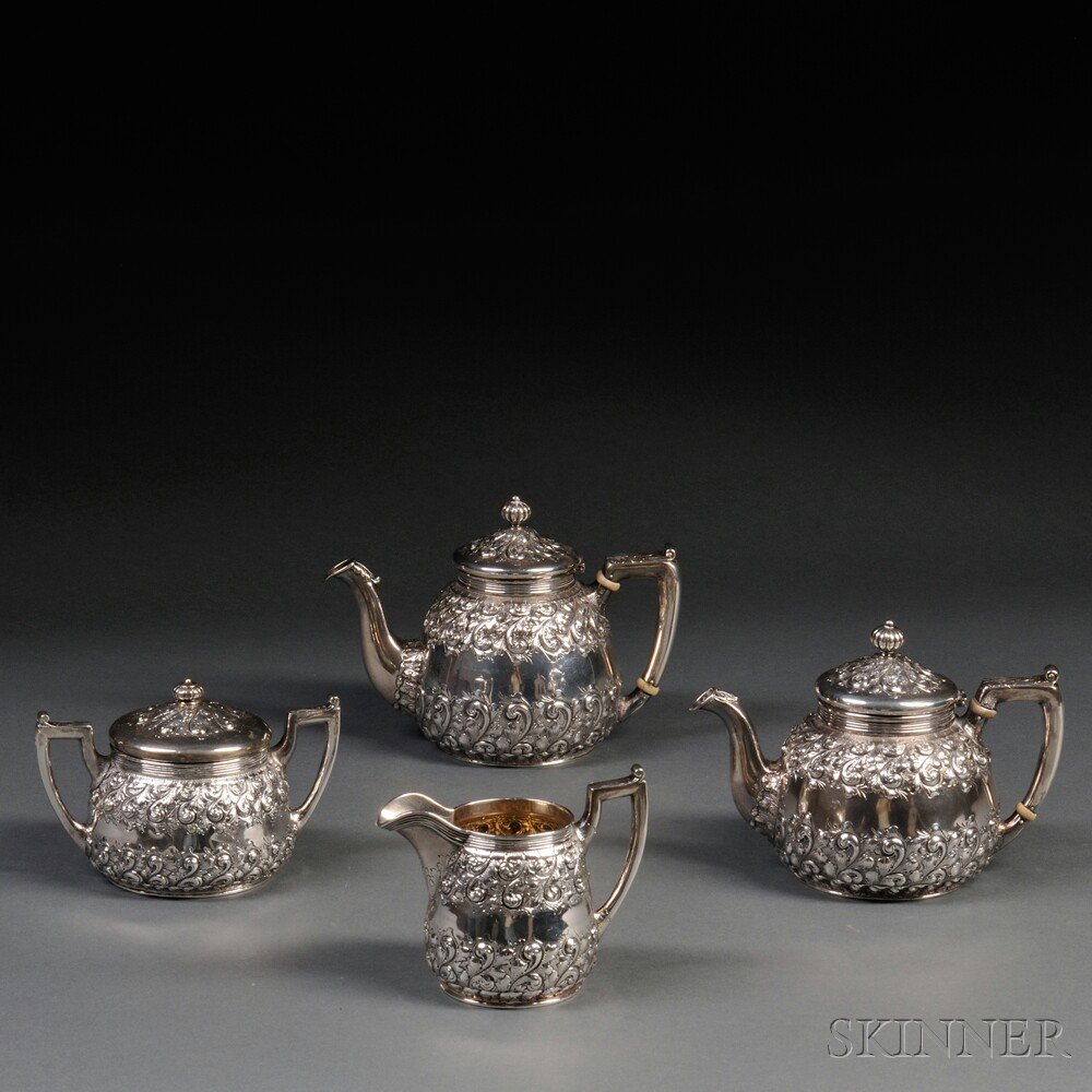 Appraisal: Four-piece Durgin Sterling Silver Tea and Coffee Service Concord New