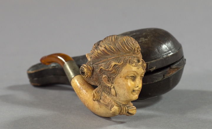 Appraisal: Good Cased Meerschaum and Amber Pipe fourth quarter th century