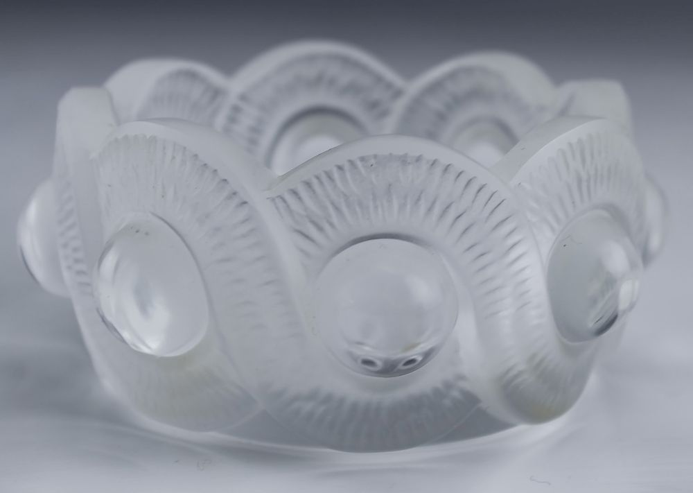 Appraisal: Lalique Frosted French Crystal Gao Bowl Dish FINE Guaranteed Authentic