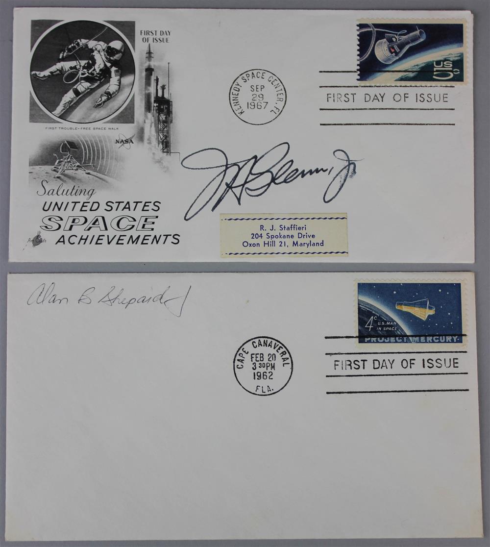 Appraisal: TWO NASA FIRST DAY OF ISSUE POSTAL COVERS SIGNED BY