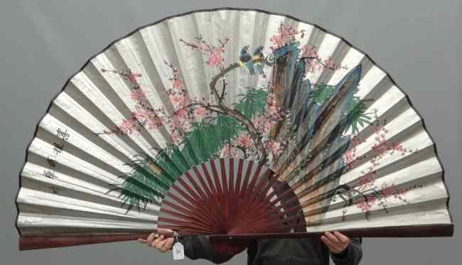 Appraisal: Painted Asian fan '' W