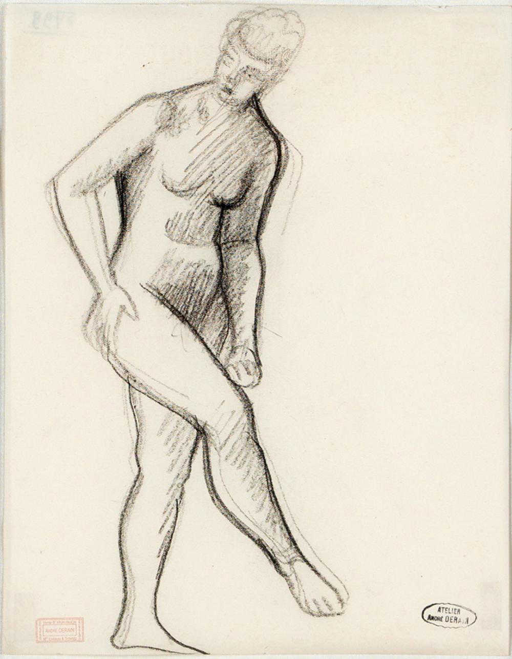 Appraisal: ANDRE DERAIN - NU A LA JAMBE DROITE LEVEE pencil