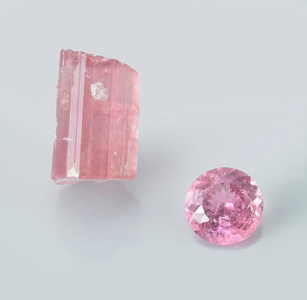 Appraisal: Pink Tourmaline Rough and Cut Pala Mine San Diego County