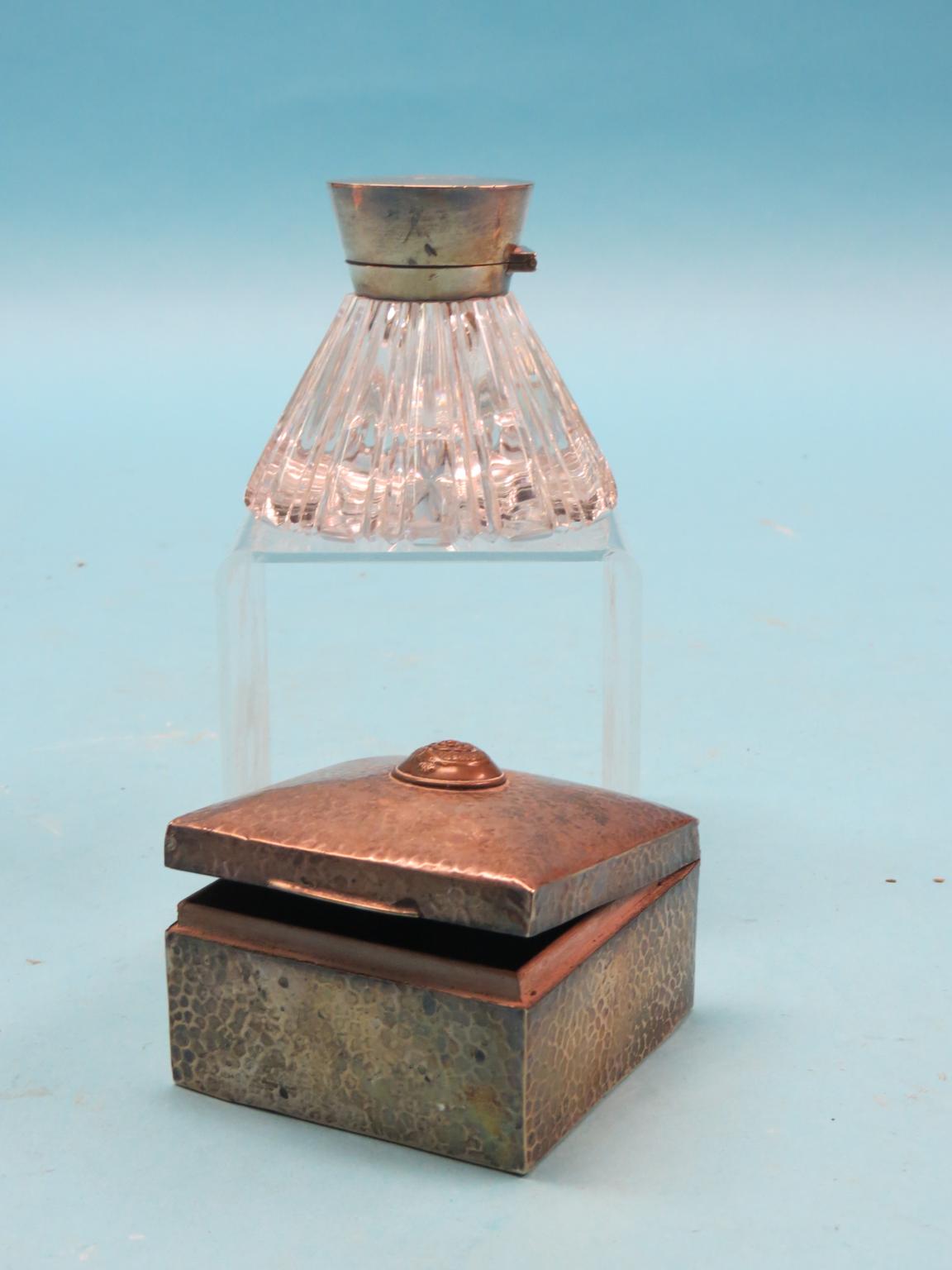 Appraisal: An Edward VII cut glass inkwell tapering shape with hinged