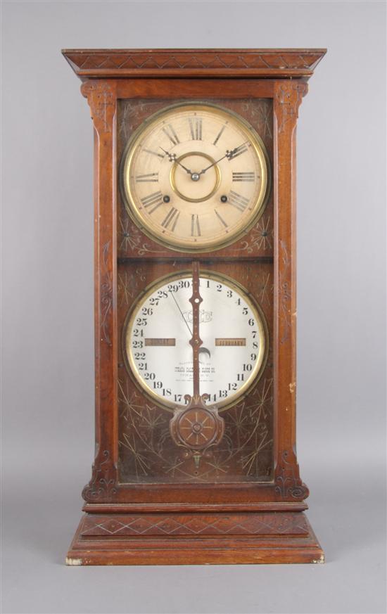 Appraisal: An American Calendar Clock Ithaca Height inches