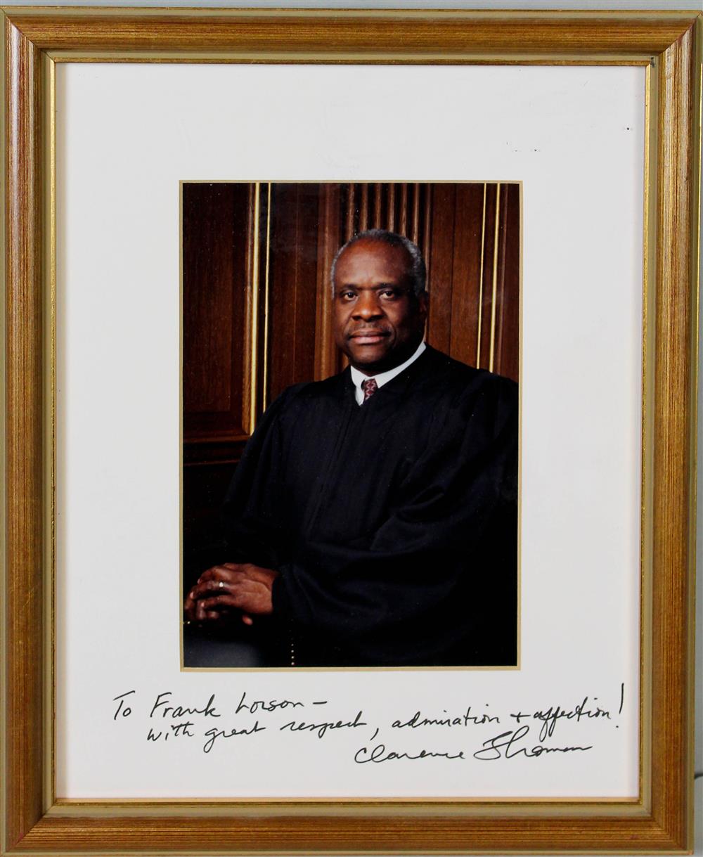 Appraisal: SUPREME COURT JUSTICE CLARENCE THOMAS PHOTOGRAPH WITH INSCRIPTION Photograph x