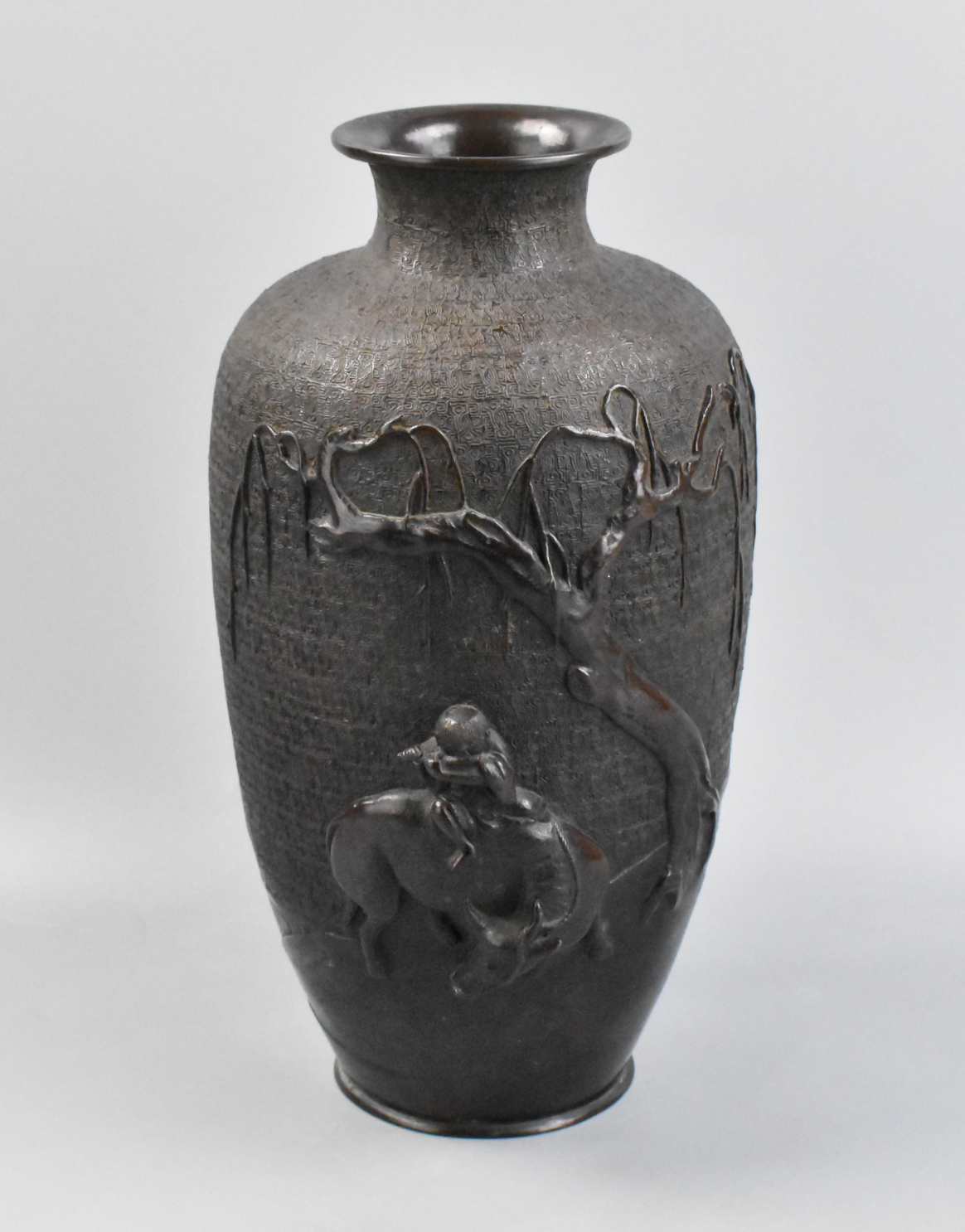 Appraisal: Japanese Meiji Period tall tapering vase with short neck and