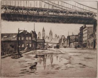 Appraisal: Elias Grossman etching Elias Grossman American - - ''South Street