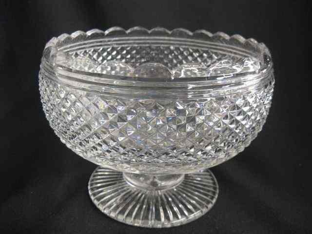 Appraisal: Regency Cut Glass Bowl diamond design scalloped rim pedestal base