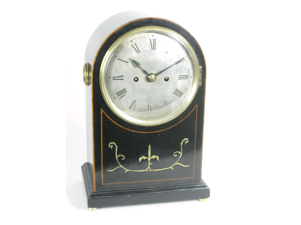 Appraisal: A th Century domed top Bracket Clock the circular dial