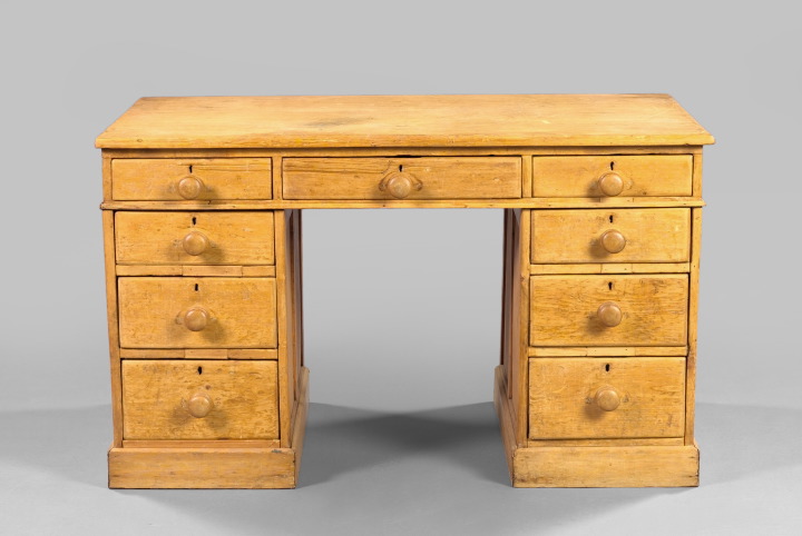 Appraisal: Northern European Provincial Pine Double-Pedestal Desk third quarter th century