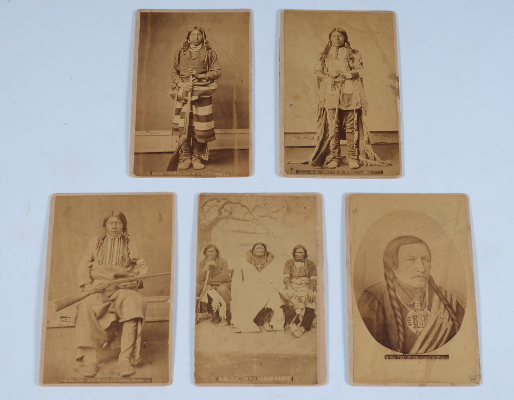 Appraisal: NATIVE AMERICAN ALBUMEN CABINET PHOTOGRAPHS Collection of assorted albumen cabinet