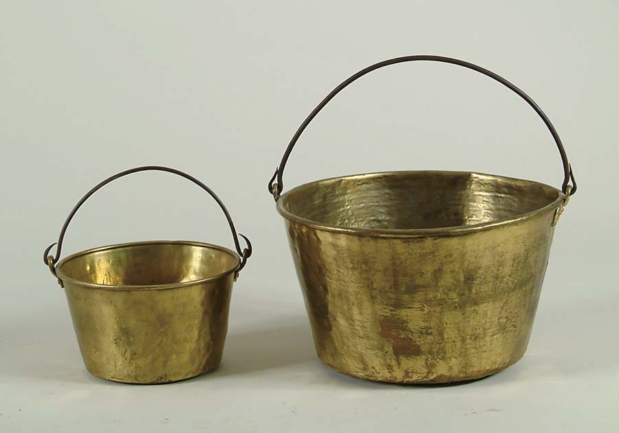 Appraisal: TWO BALE HANDLE BRASS BUCKETS SIZE - h x dia