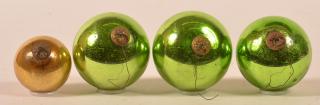 Appraisal: Antique Blown Glass Ball Form German Kugels Four Antique Blown