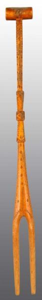 Appraisal: Folk Art Wooden Laundry Bride Stick Description Fork has cylindrical