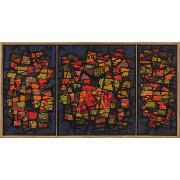 Appraisal: Paul Kauver Smith American - Triple Panel c oil on