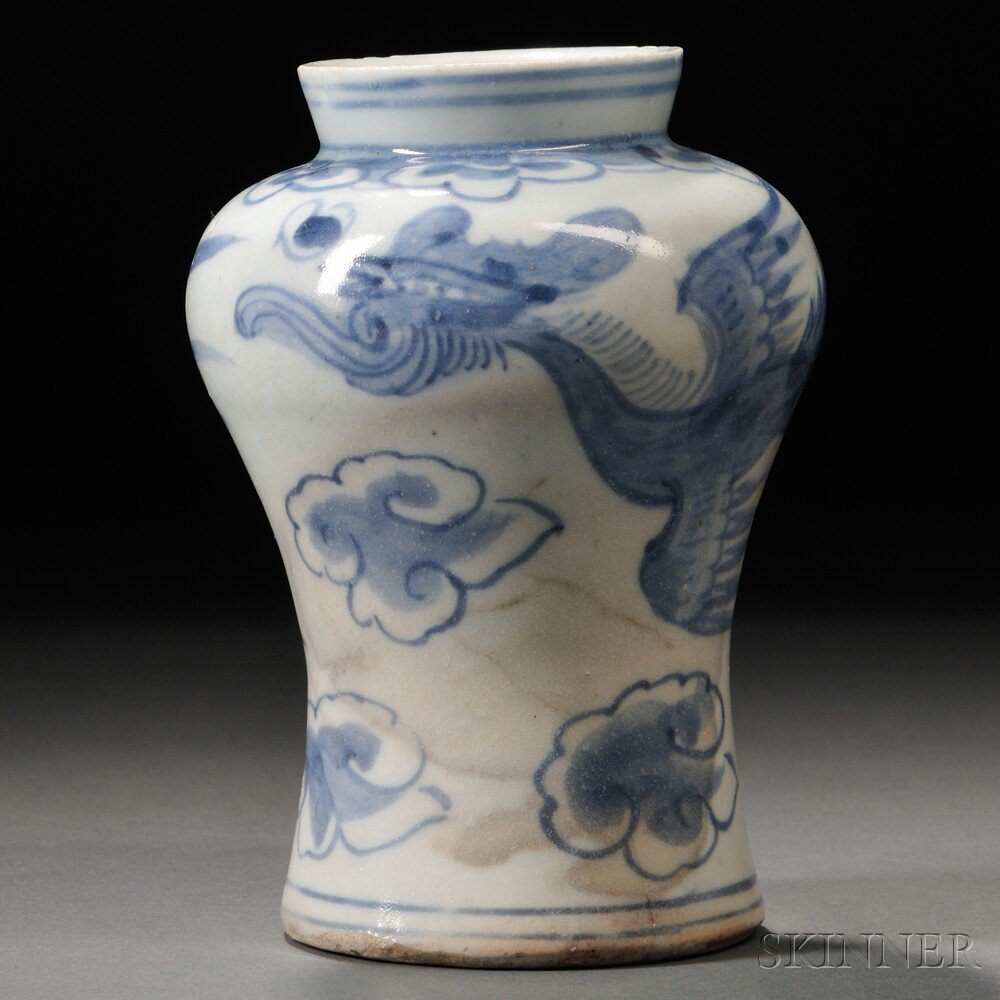 Appraisal: Blue and White Porcelain Miniature Jar Korea th century or