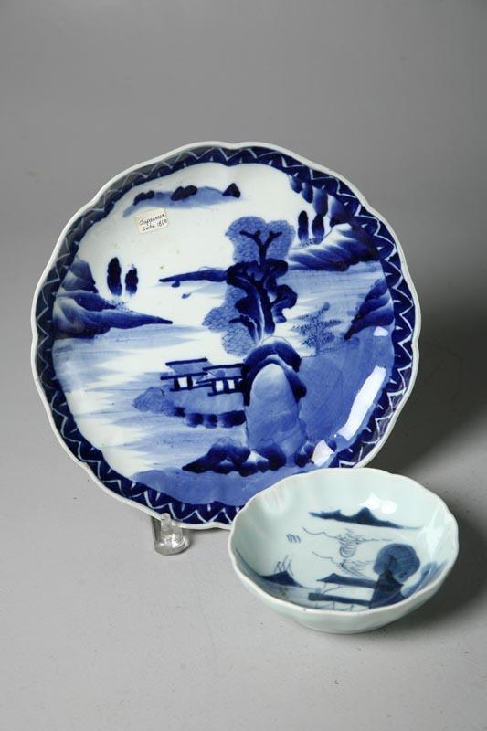 Appraisal: TWO PIECES OF ORIENTAL PORCELAIN Japanese late th century Blue