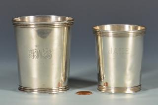 Appraisal: Merriman TN Coin Silver Julep Cups Coin silver julep cups