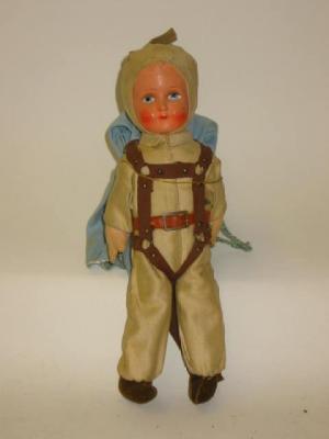 Appraisal: A pre-war animated Parachutist doll possibly Deans with painted composition