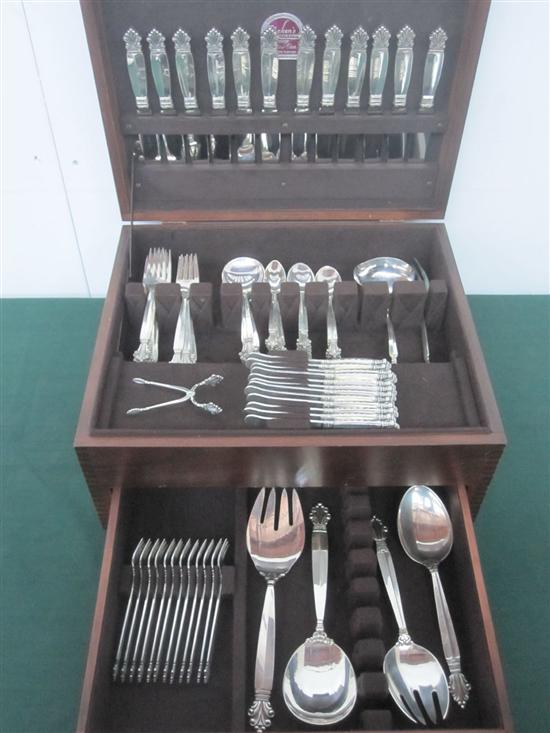 Appraisal: GEORG JENSEN STERLING SILVER ACANTHUS FLATWARE SET Total pieces Service