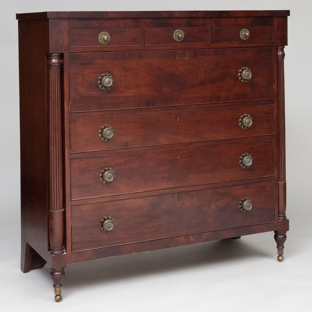 Appraisal: Federal Mahogany Tall Chest of Drawers Possibly Albany County NY