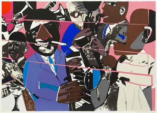 Appraisal: Romare Bearden American - Jazz II color screenprint edition A