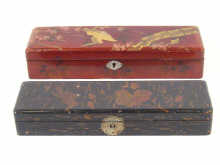 Appraisal: Two glove boxes one with red and gold the other